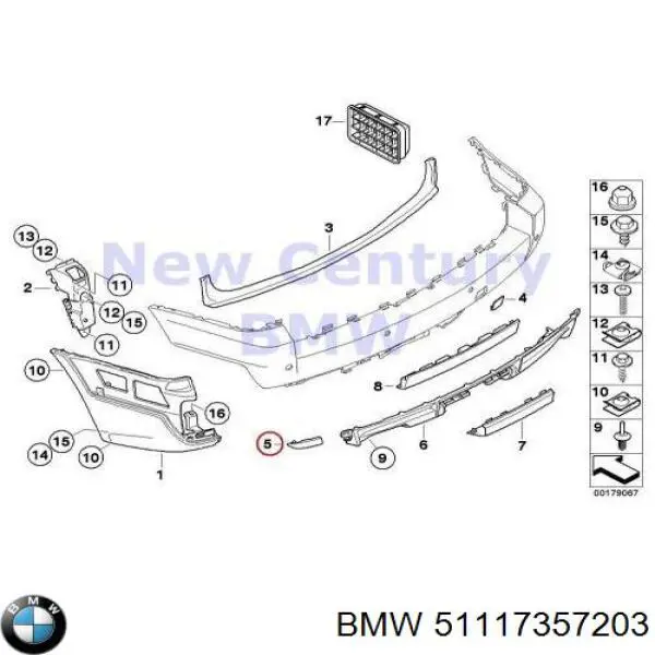 Guia do pára-choque dianteiro BMW 51117357203 preço, a partir de 17,88 USD