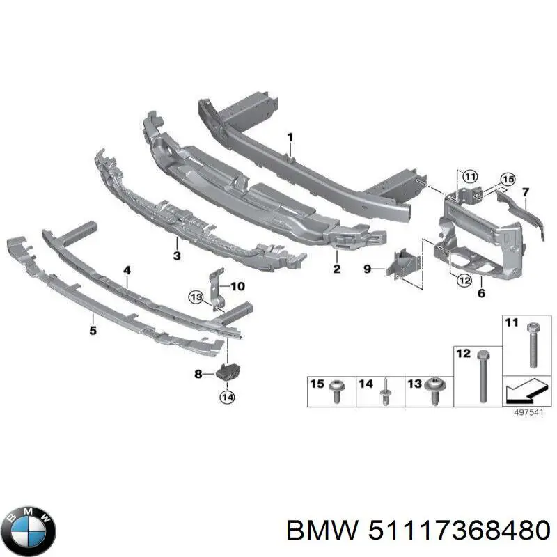 51117368480 BMW Consola de reforçador do pára-choque dianteiro