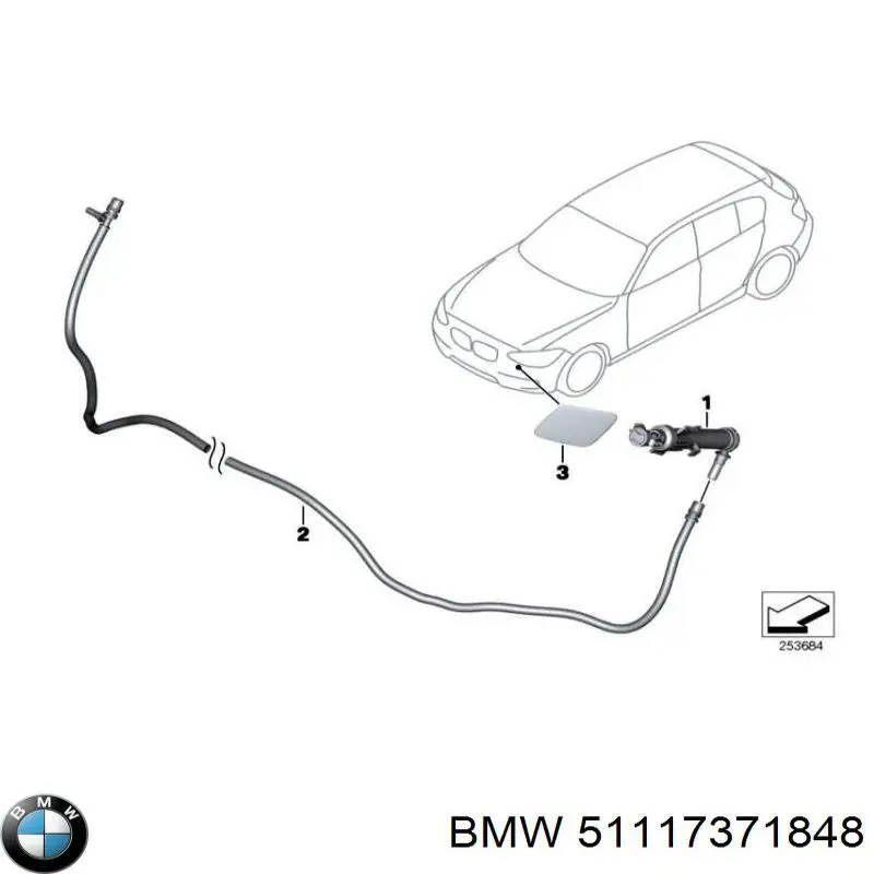 51117371848 BMW Placa sobreposta do injetor de fluido para lavador da luz dianteira