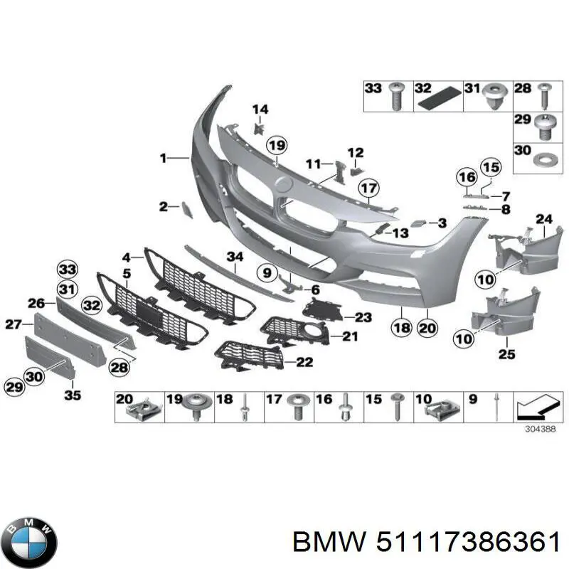 51117386361 BMW Consola de fixação das luzes de nevoeiro esquerdas