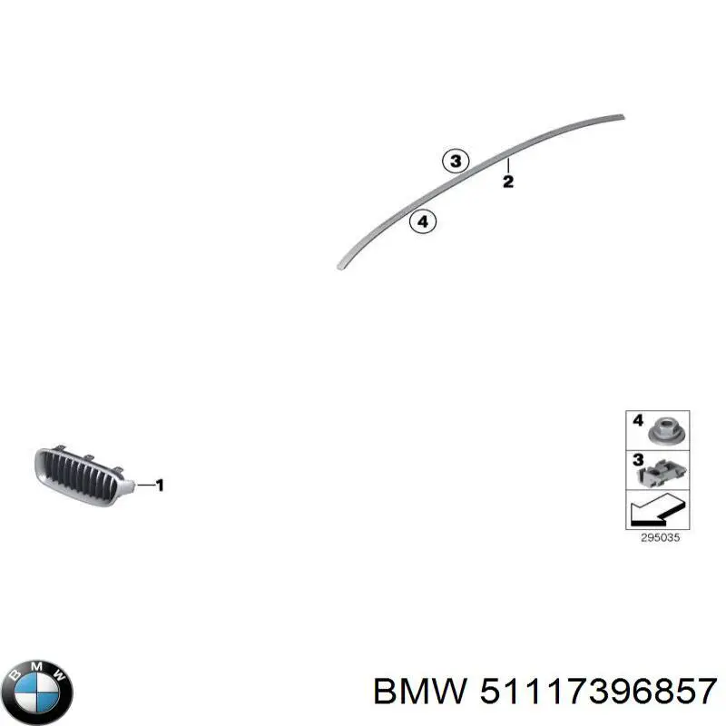 Compre 51117396857 BMW Tampão (grelha) das luzes de nevoeiro do pára-choque dianteiro esquerdo