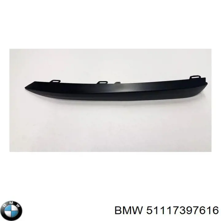 51117397616 BMW Moldura direita de grelha do pára-choque dianteiro