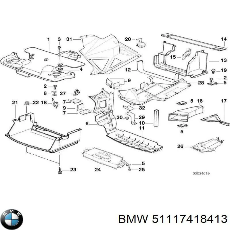 Compre 51117418413 BMW Defletor esquerdo do pára-choque dianteiro