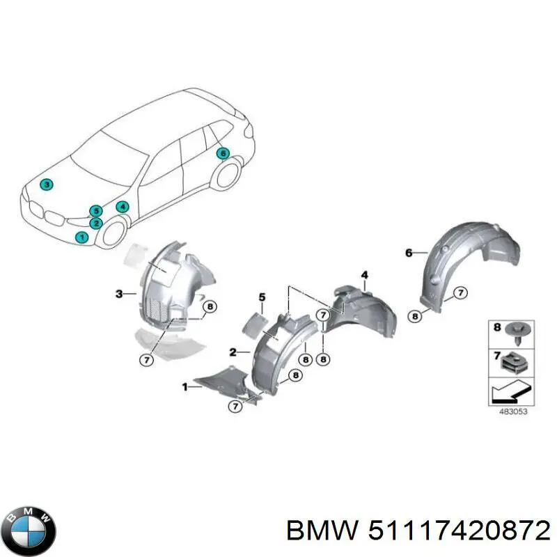 51117420872 BMW Grelha direita do pára-choque dianteiro