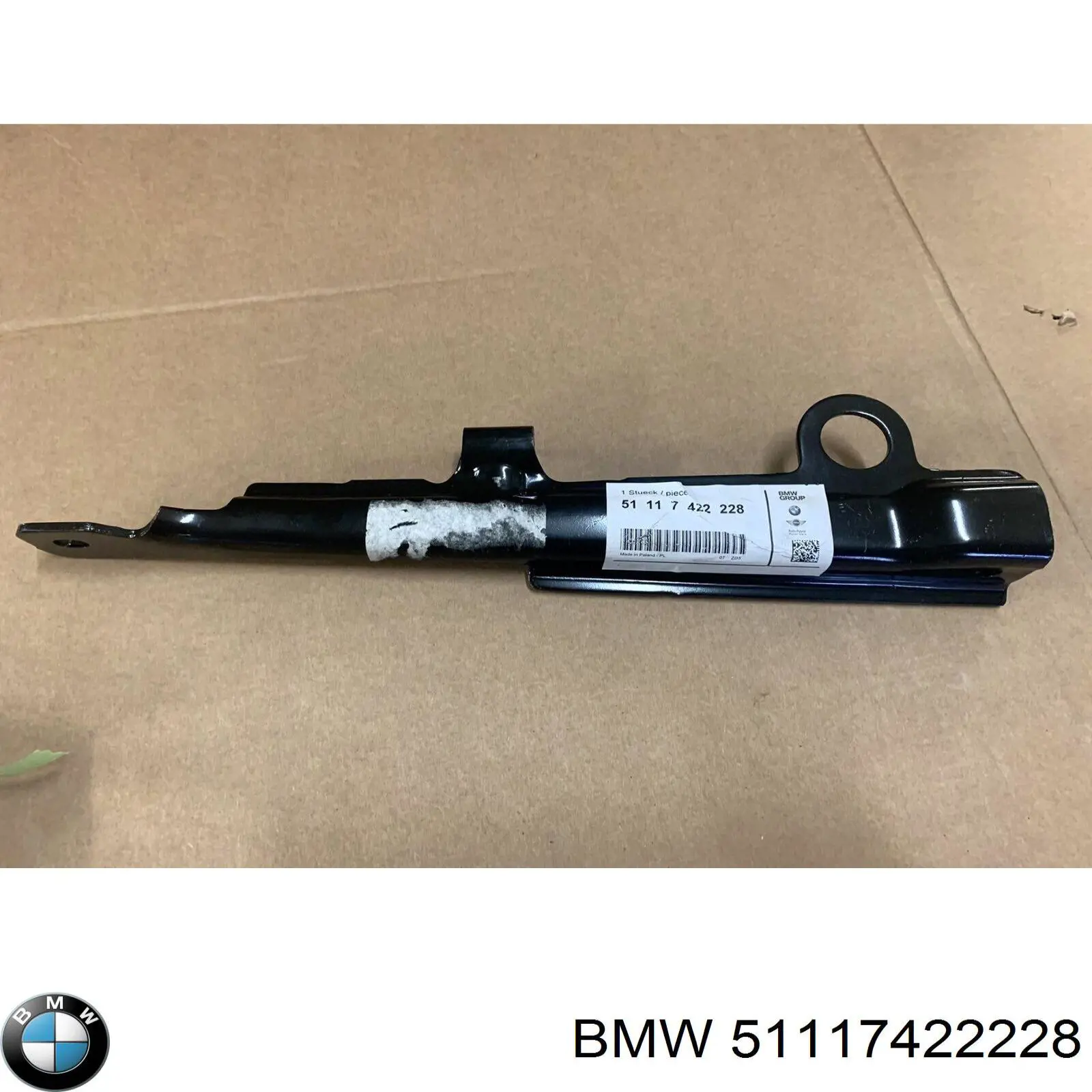 51117422228 BMW Consola externa direita do pára-choque dianteiro