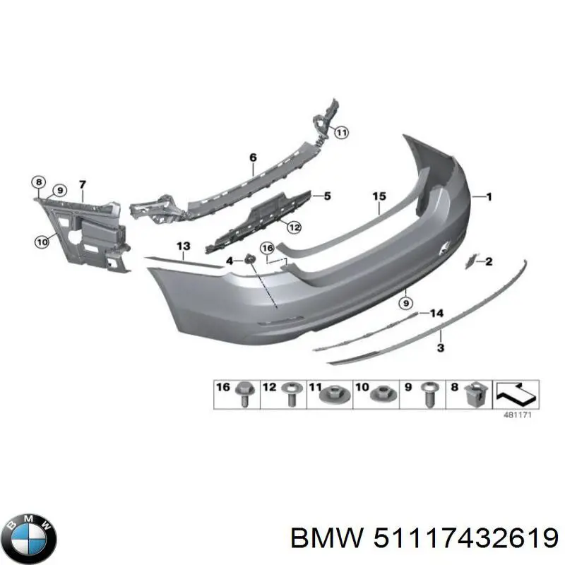51117432619 BMW Borda (orla) das luzes de nevoeiro esquerda
