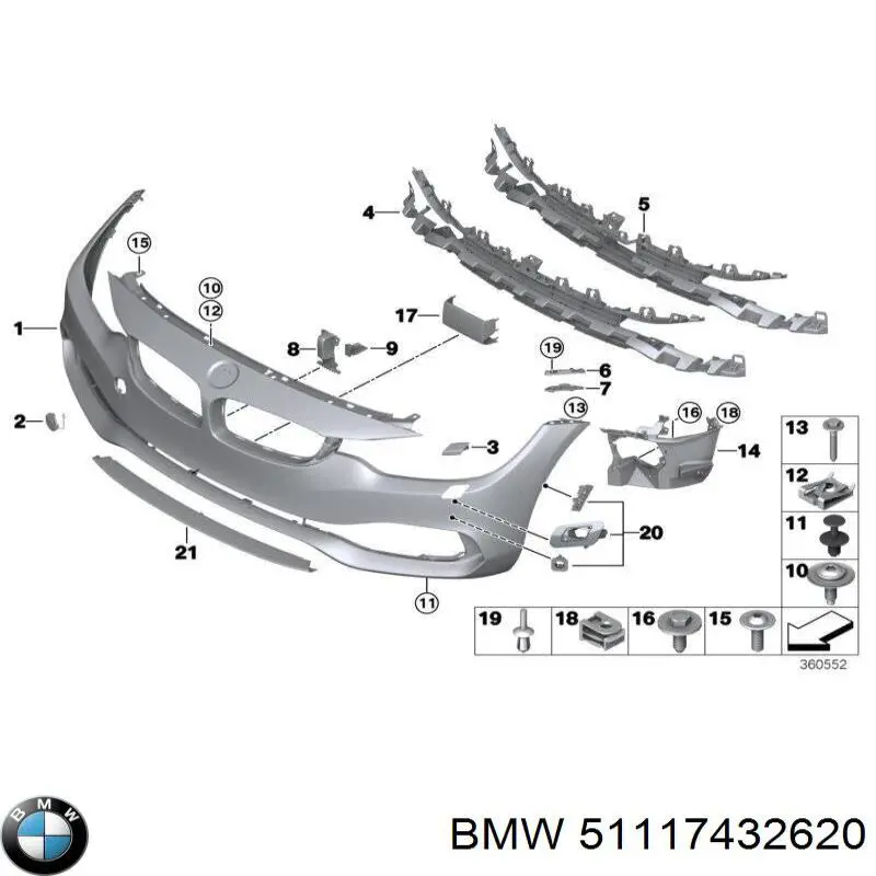 Borda (orla) das luzes de nevoeiro direita BMW 51117432620 preço, a partir de 99,47 USD