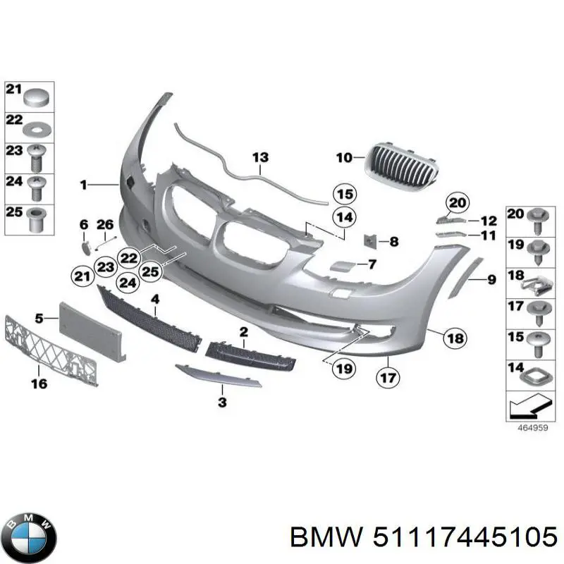 Pára-choque dianteiro BMW 51117445105 preço, a partir de 225,77 USD