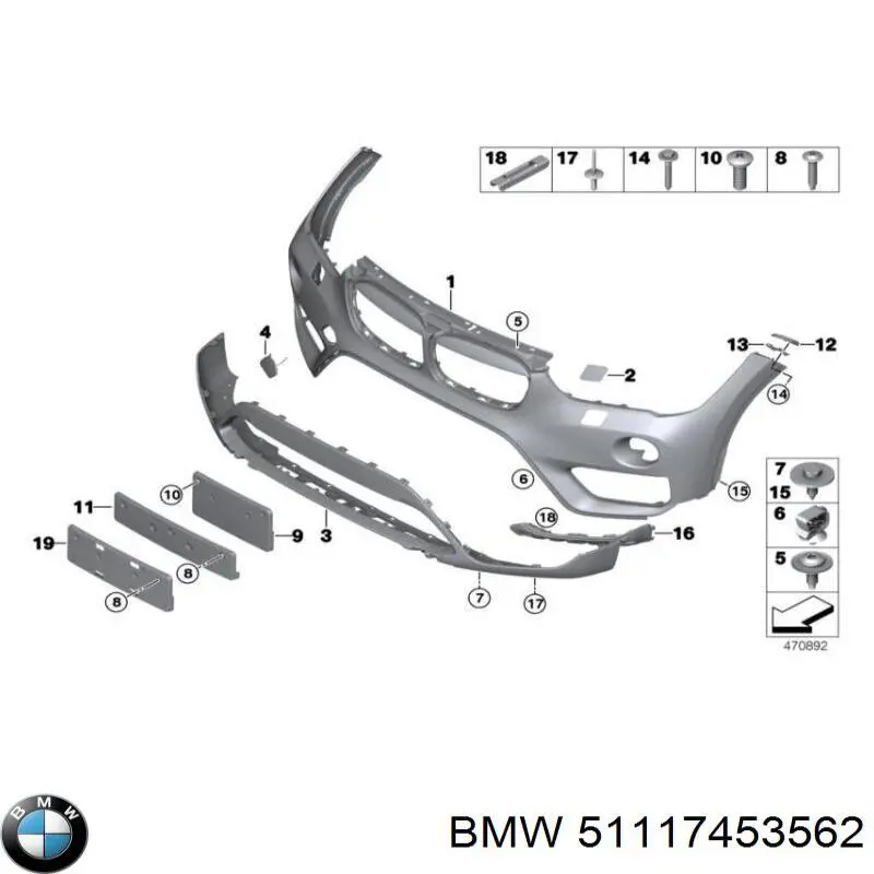 Pára-choque dianteiro BMW 51117453562 preço, a partir de 206,06 USD
