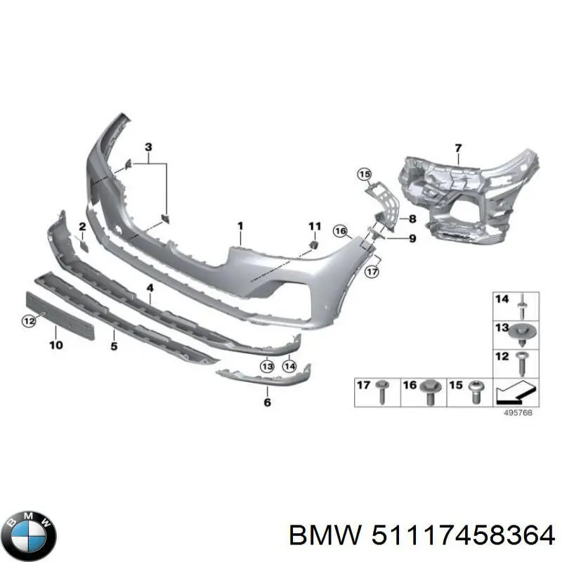 Guia do pára-choque dianteiro direito BMW 51117458364 preço, a partir de 73,24 USD