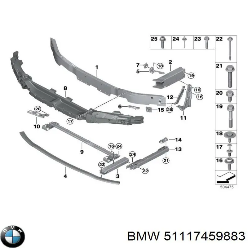Reforçador do pára-choque dianteiro BMW 51114A01245 preço, a partir de 281,49 USD