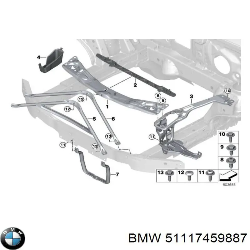 Consola de reforçador do pára-choque dianteiro BMW 51117459887 preço, a partir de 86,51 USD