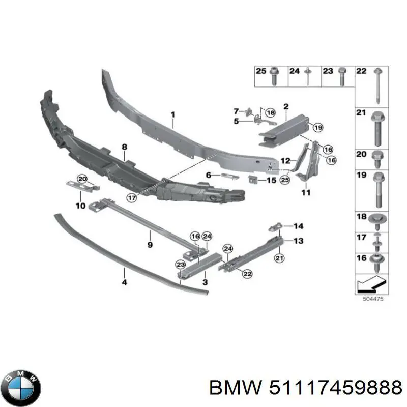 Consola de reforçador do pára-choque dianteiro BMW 51117459888 preço, a partir de 81,83 USD