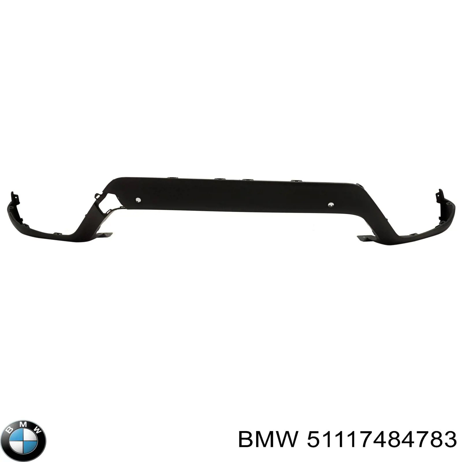 51117484783 BMW Placa sobreposta central do pára-choque dianteiro