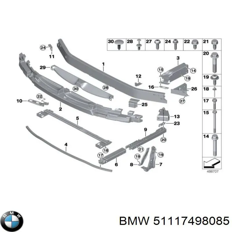 Consola de reforçador do pára-choque dianteiro BMW 51117498085 preço, a partir de 44,73 USD