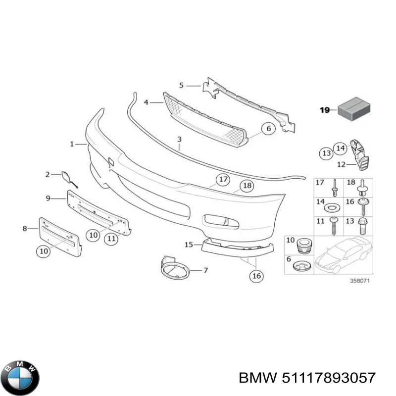 Compre 51117893057 BMW Pára-choque dianteiro