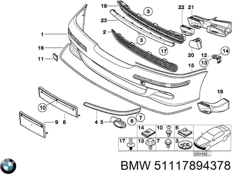 Pára-choque dianteiro BMW 51117894378 preço, a partir de 1093,82 USD