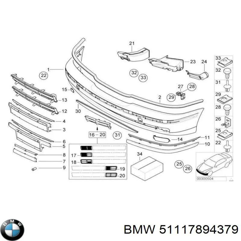 Pára-choque dianteiro BMW 51117894379 preço, a partir de 1147,07 USD