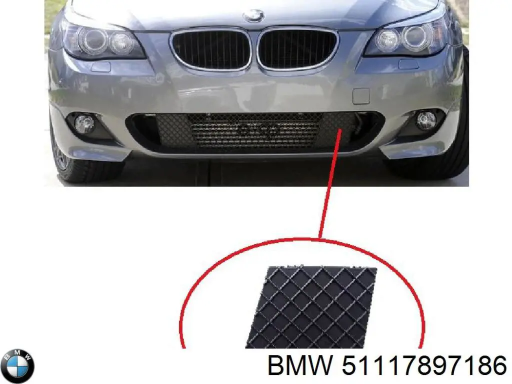 51117897186 BMW Grelha esquerda do pára-choque dianteiro