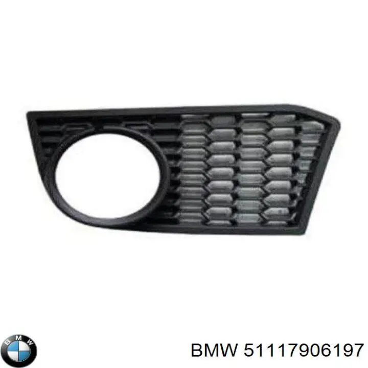 51117906197 BMW Tampão (grelha) das luzes de nevoeiro do pára-choque dianteiro esquerdo