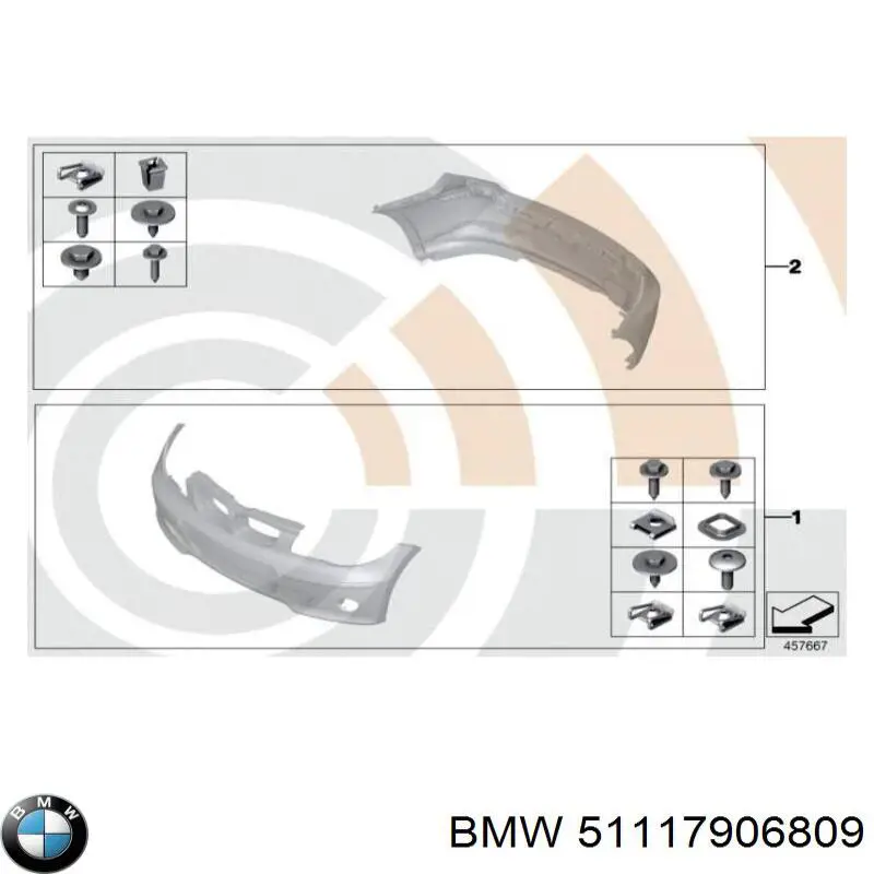 Grelha central do pára-choque dianteiro BMW 51117906809 preço, a partir de 44,62 USD