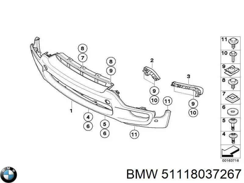 51118037267 BMW Pára-choque dianteiro