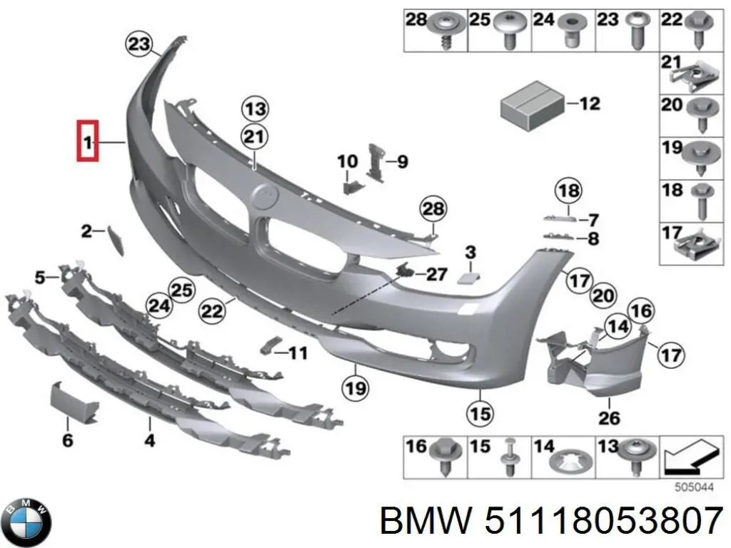 51118053807 BMW Pára-choque dianteiro