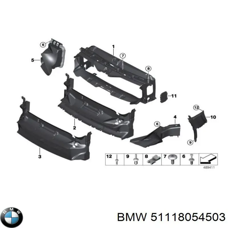 51118054503 BMW Grelha inferior do pára-choque dianteiro