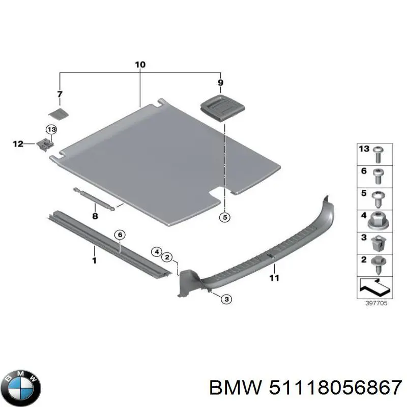 Compre 51118056867 BMW Moldura esquerda de grelha do pára-choque dianteiro