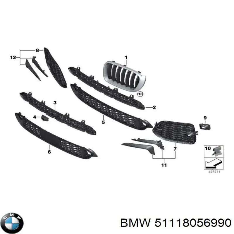 51118056990 BMW Consola dianteira lateral de sensor de estacionamento