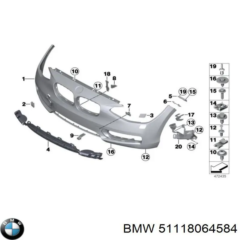 Pára-choque dianteiro BMW 51118064584 preço, a partir de 725,72 USD