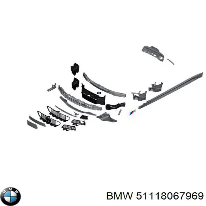 51118067969 BMW Placa sobreposta do injetor de fluido para lavador da luz dianteira