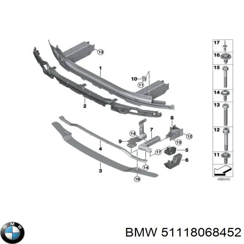Reforçador do pára-choque dianteiro BMW 51118068452 preço, a partir de 235,34 USD