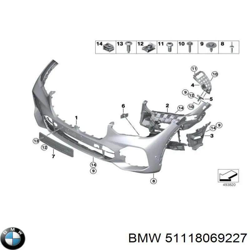 Compre 51118069227 BMW Consola de fixação das luzes de nevoeiro esquerdas