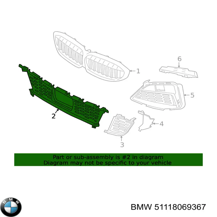 Grelha central do pára-choque dianteiro BMW 51118069367 preço, a partir de 47,02 USD