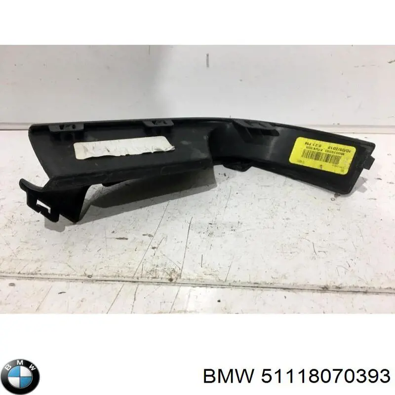 51118070393 BMW Placa sobreposta esquerda do pára-choque dianteiro