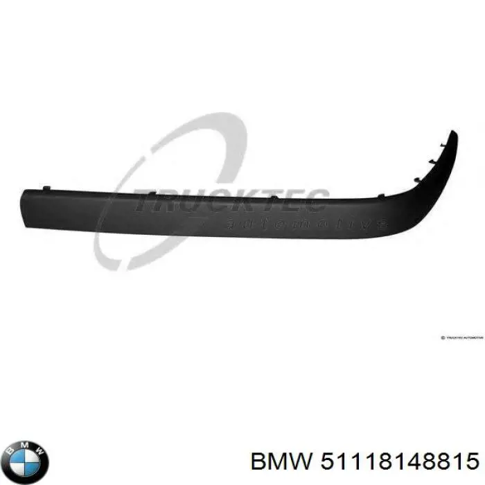 51118148815 BMW Placa sobreposta esquerda do pára-choque dianteiro