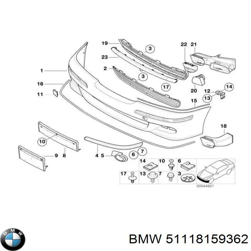 Compre 51118159362 BMW Consola do pára-choque dianteiro direito