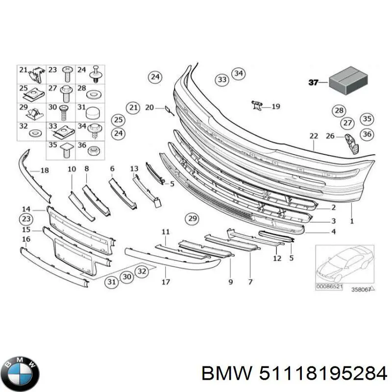 Compre 51118195284 BMW Pára-choque dianteiro