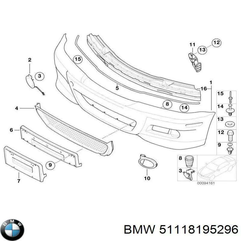 Consola do pára-choque dianteiro direito BMW 51118195296 preço, a partir de 4,76 USD