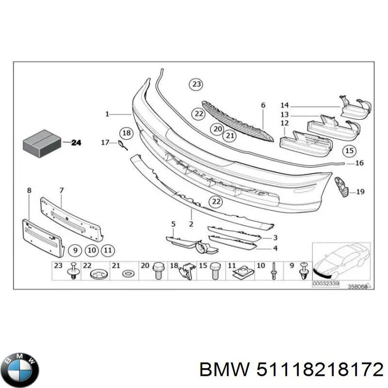 Pára-choque dianteiro BMW 51118218172 preço, a partir de 224,11 USD