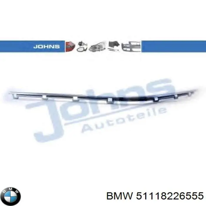 Compre 51118226555 BMW Moldura esquerda do pára-choque dianteiro