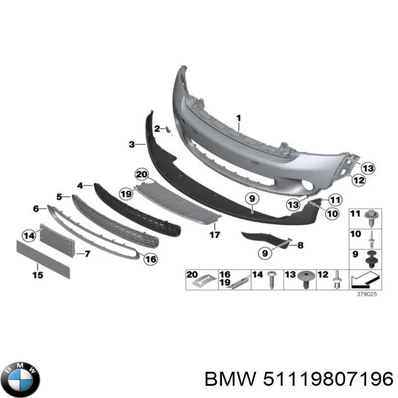 Pára-choque dianteiro BMW 51119807196 preço, a partir de 191,00 USD