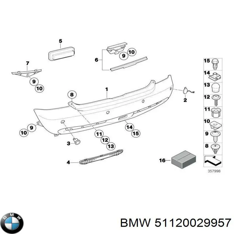 51120029957 BMW Pára-choque traseiro