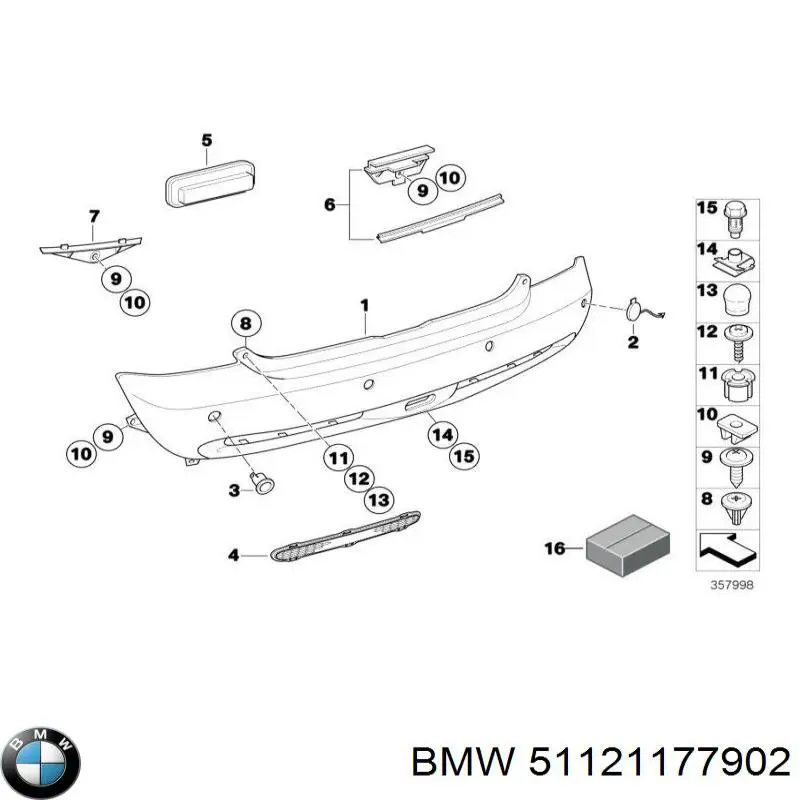 51121177902 BMW Pára-choque traseiro