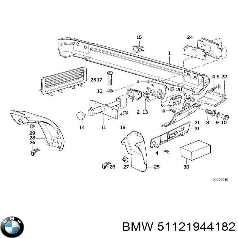 Reforçador do pára-choque traseiro para BMW 5  E34