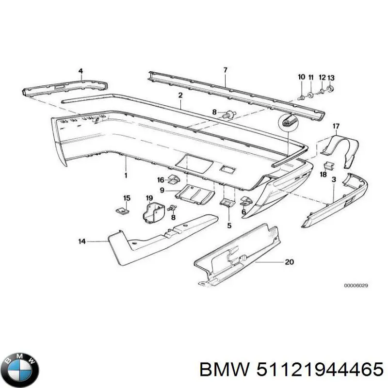 Compre 51121944465 BMW Pára-choque traseiro