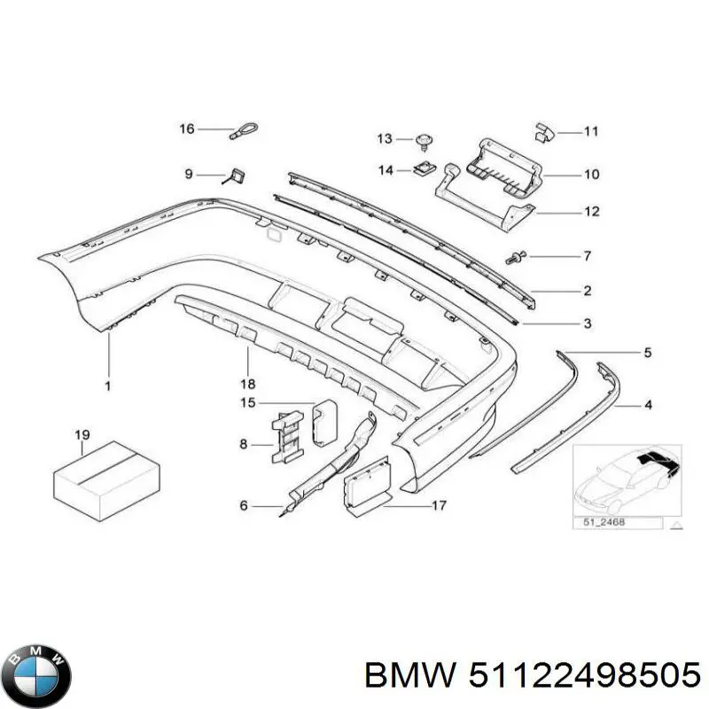 Compre 51122498505 BMW Pára-choque traseiro