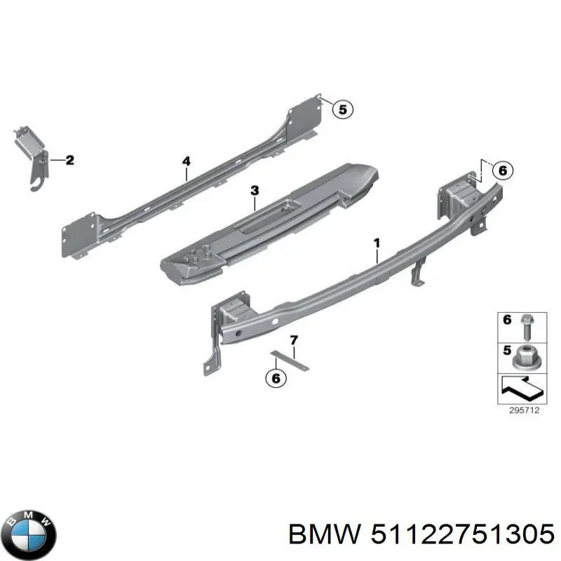 51122751305 BMW Reforçador do pára-choque traseiro