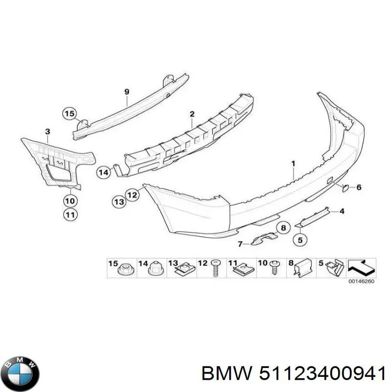 51123400941 BMW Pára-choque traseiro